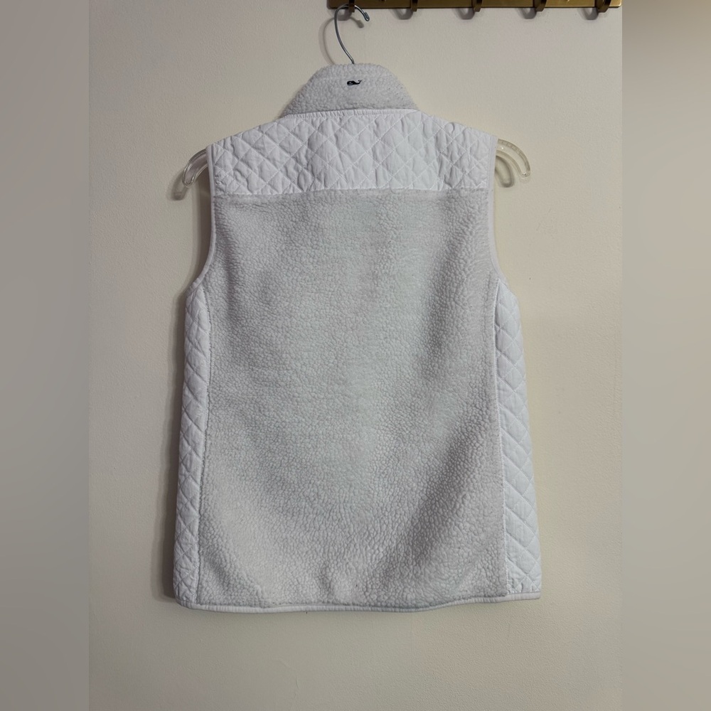 Vineyard Vines Cream White Quilted Sherpa Vest Women’s Small S - Picture 4 of 4